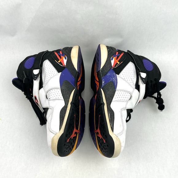 JORDAN VIII RETRO 8 THREE-PEAT WHITE BLACK SNEAKERS 2015 305381-142 (SIZE‎ 10.5) - Picture 5 of 9